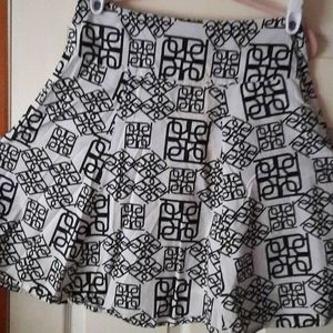 Black and white flared skirt.
